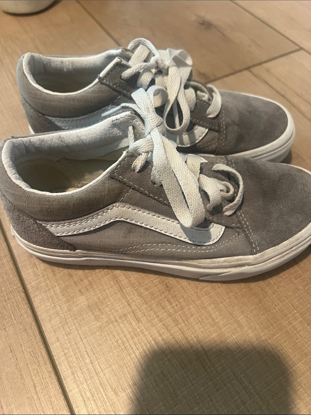 Vans Kids Gray Suede Old Skool Sneakers with White Stripe